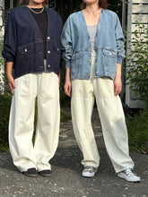 画像をギャラリービューアに読み込む, 袖リブノーカラーデニムジャケット / PASSIONE