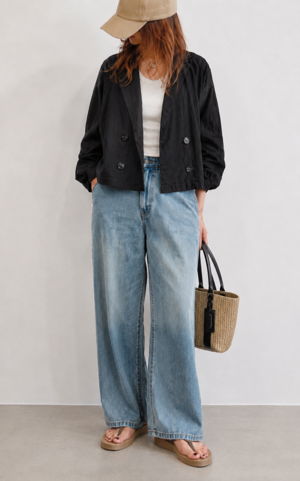 シワ加工ナイロンJKT BLK /PRIORTY