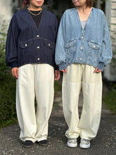 画像をギャラリービューアに読み込む, 袖リブノーカラーデニムジャケット / PASSIONE