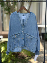 画像をギャラリービューアに読み込む, 袖リブノーカラーデニムジャケット / PASSIONE