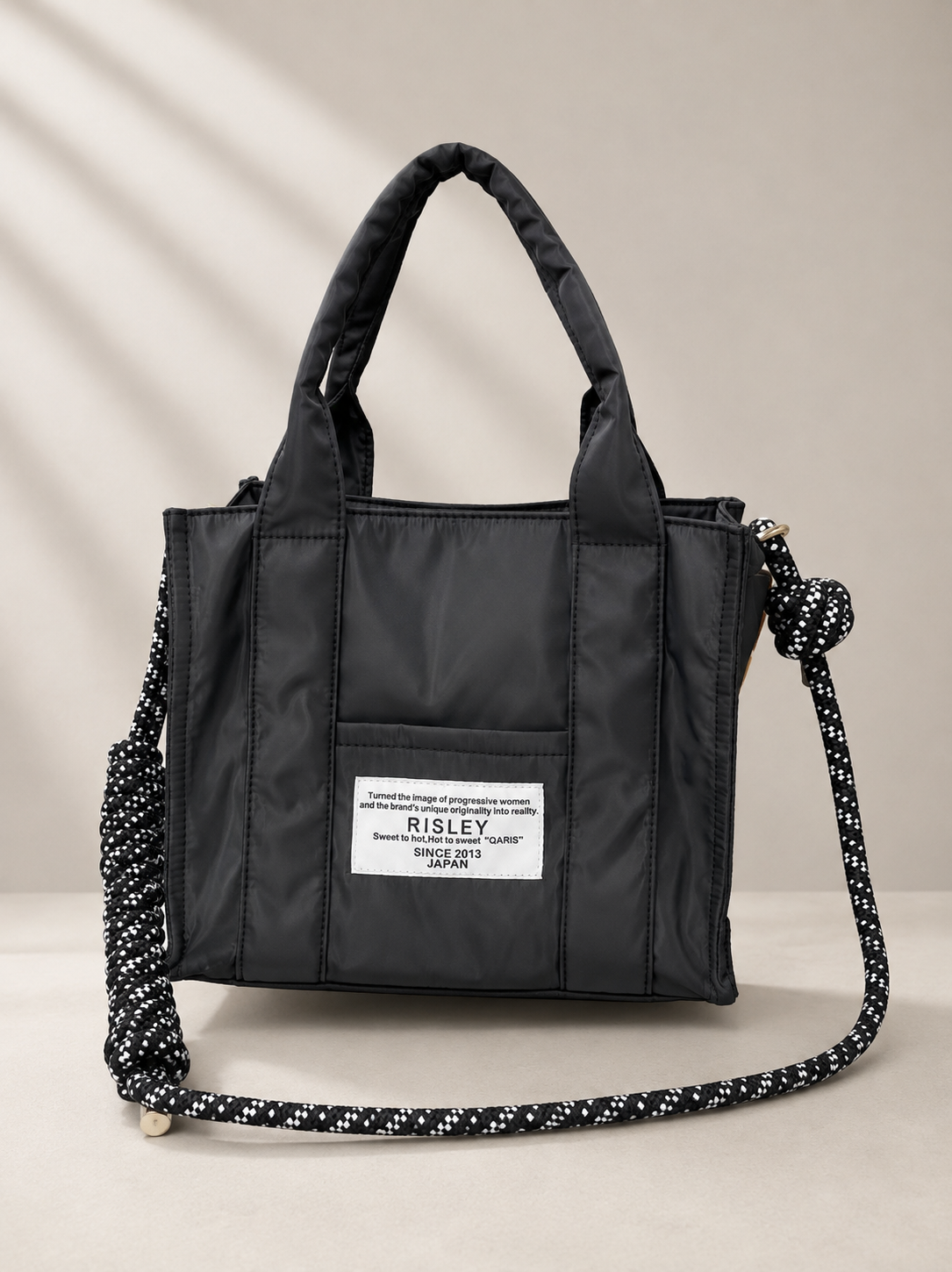 Mini frill tote bag <BLACK> /RISLEY