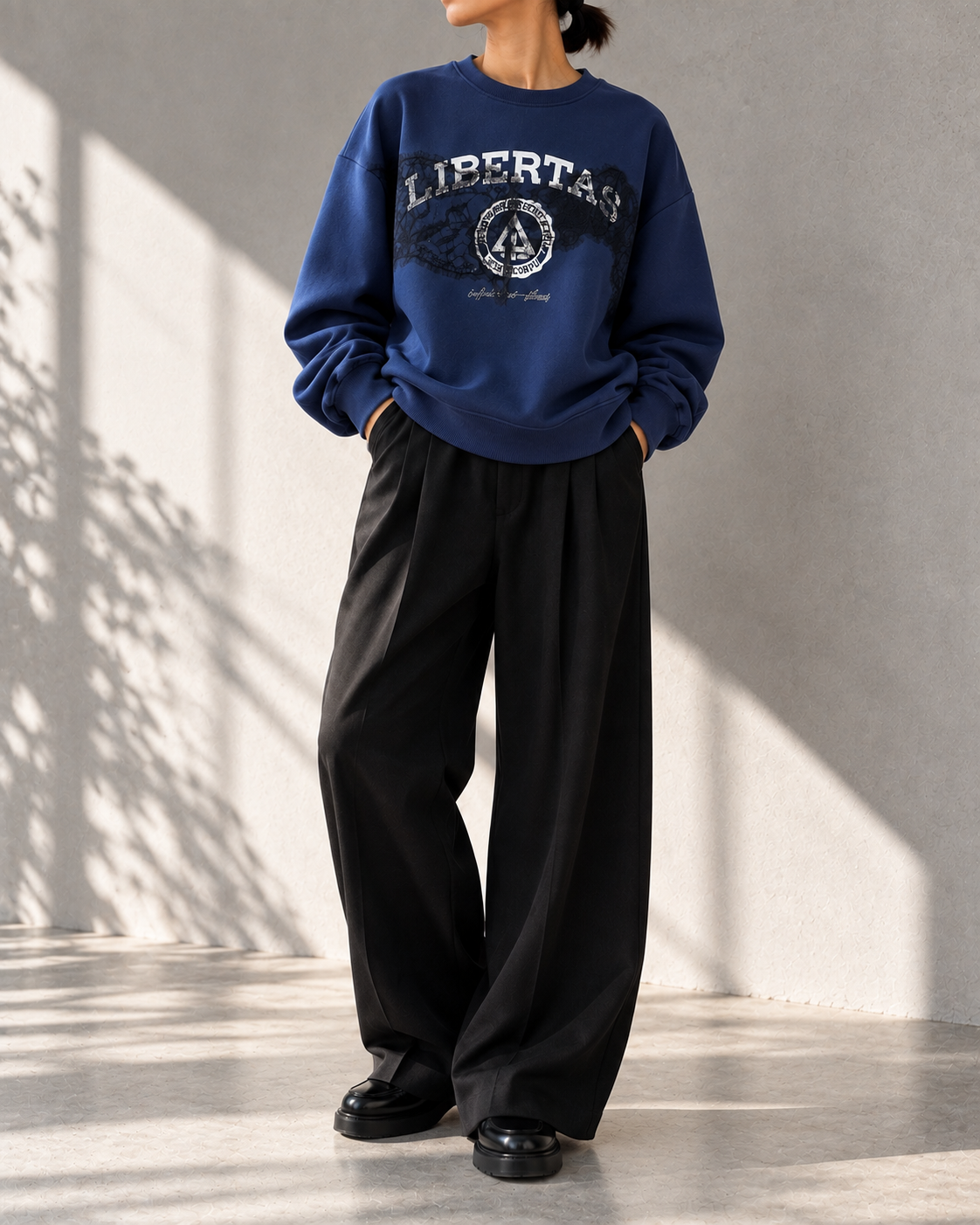 collage lace sweat tops/ TORANOI