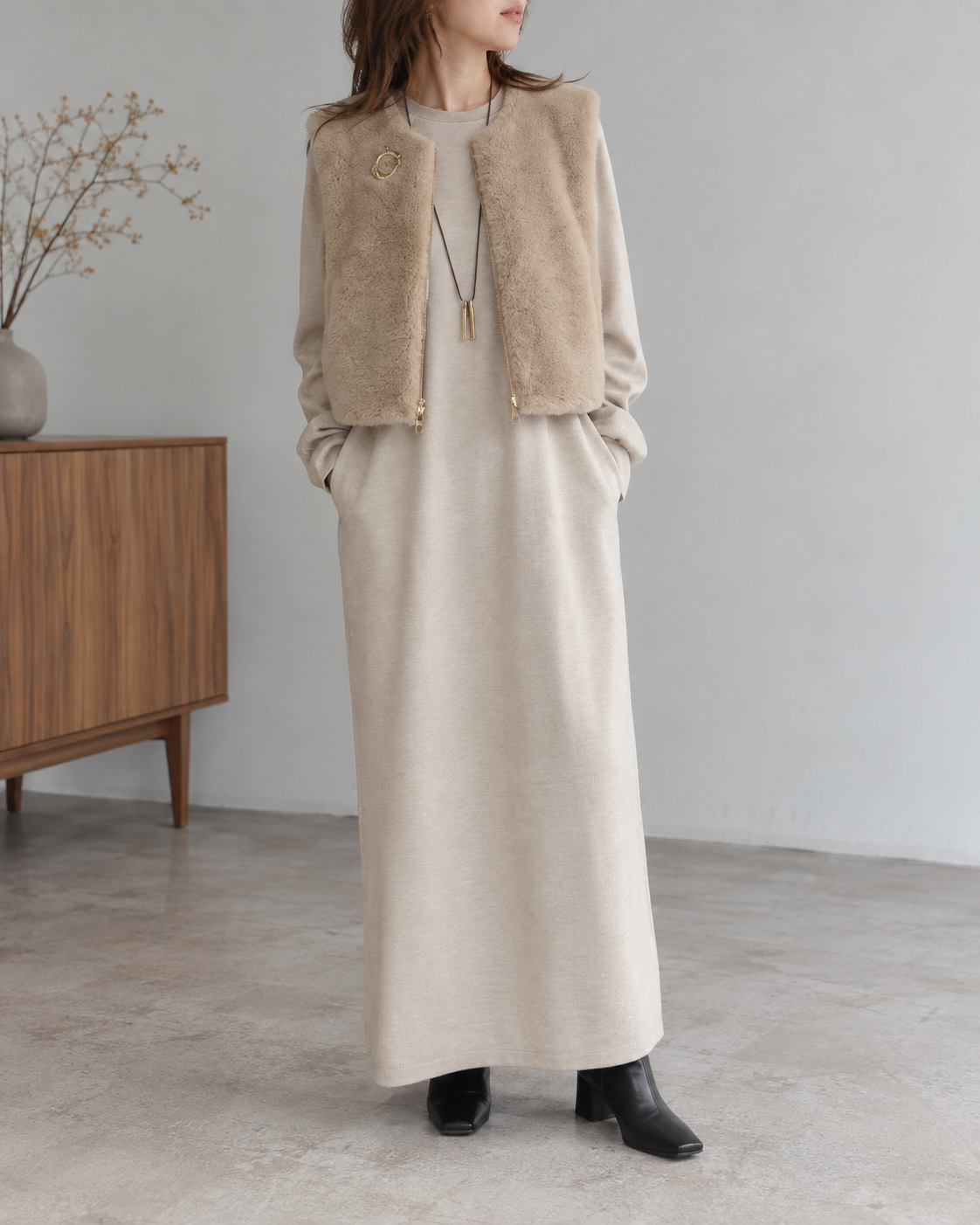 FAKEFUR DOCKING VEST / CHIGNON