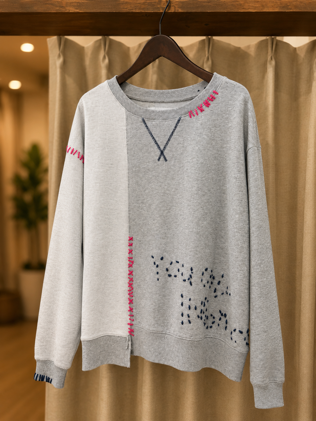 Hand-stitched sweatshirt <gray> / RISLEY