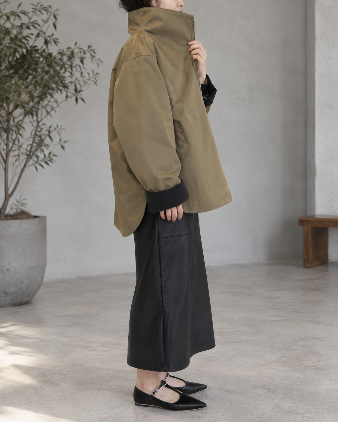 STAND BIG COLLAR BLOUSON / CHIGNON