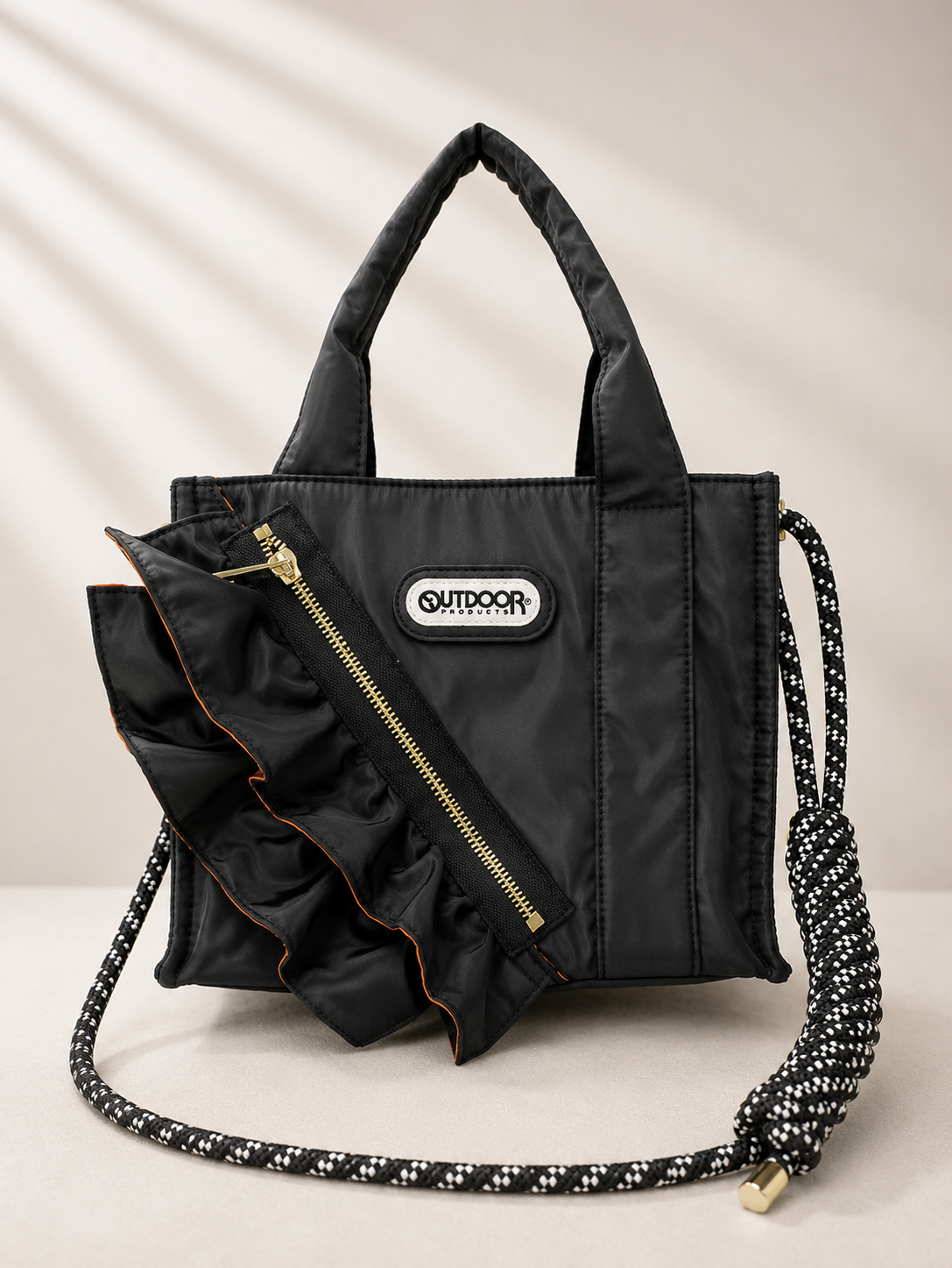 Mini frill tote bag <BLACK> /RISLEY