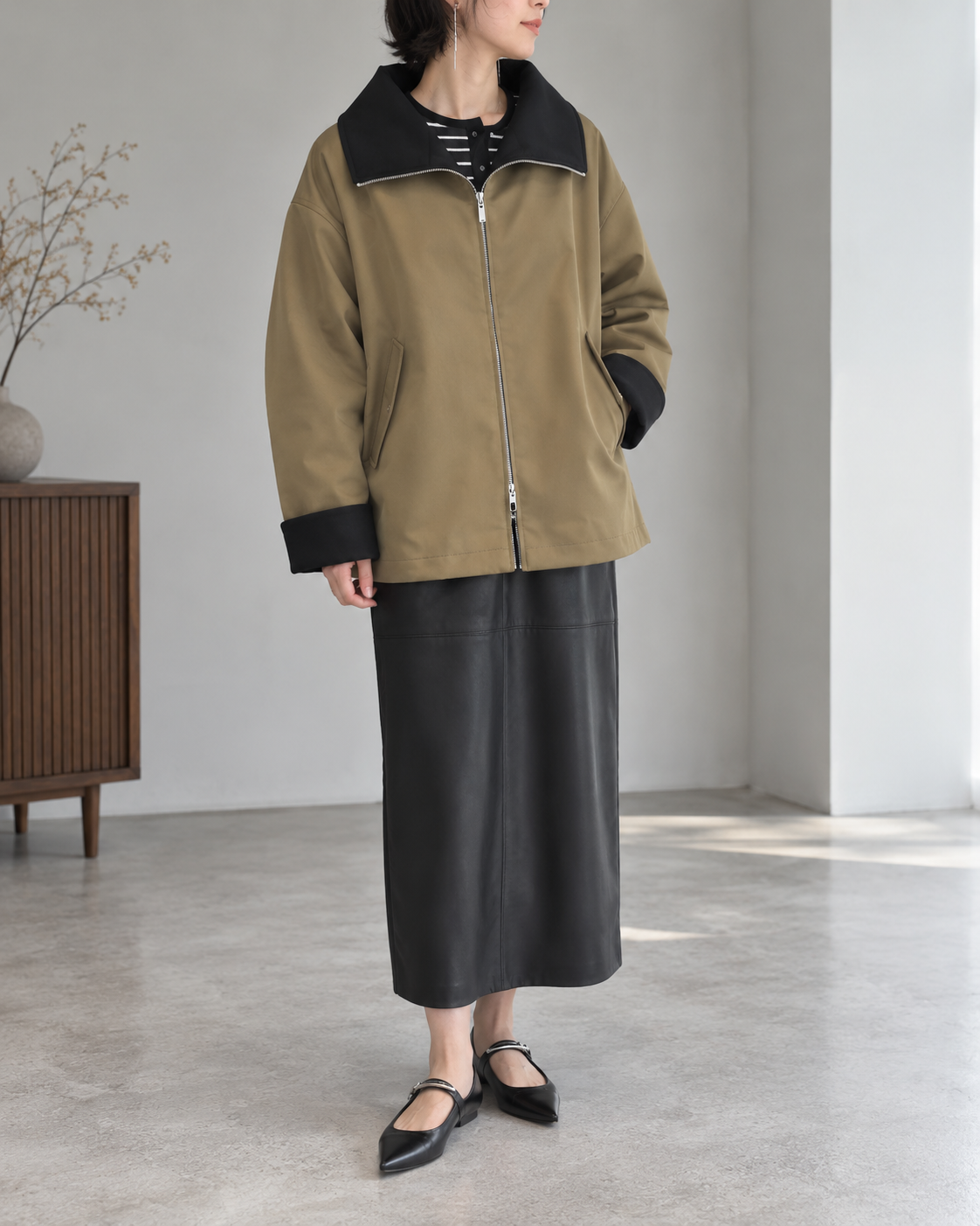 STAND BIG COLLAR BLOUSON / CHIGNON