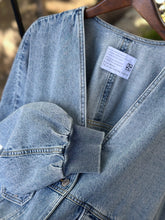 画像をギャラリービューアに読み込む, 袖リブノーカラーデニムジャケット / PASSIONE
