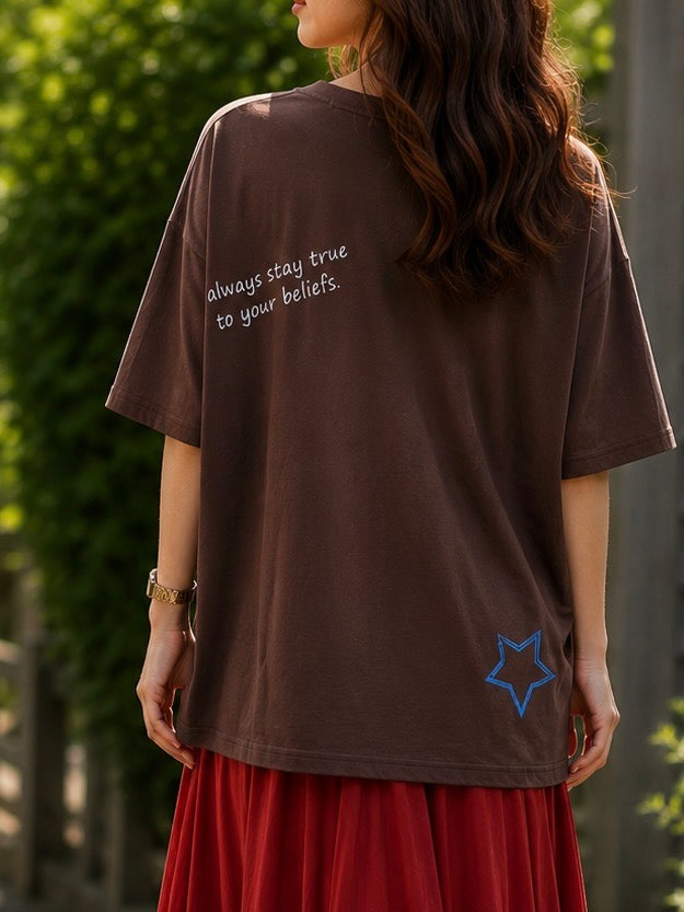 マルチグラフィックフレアTシャツ/ Praia
