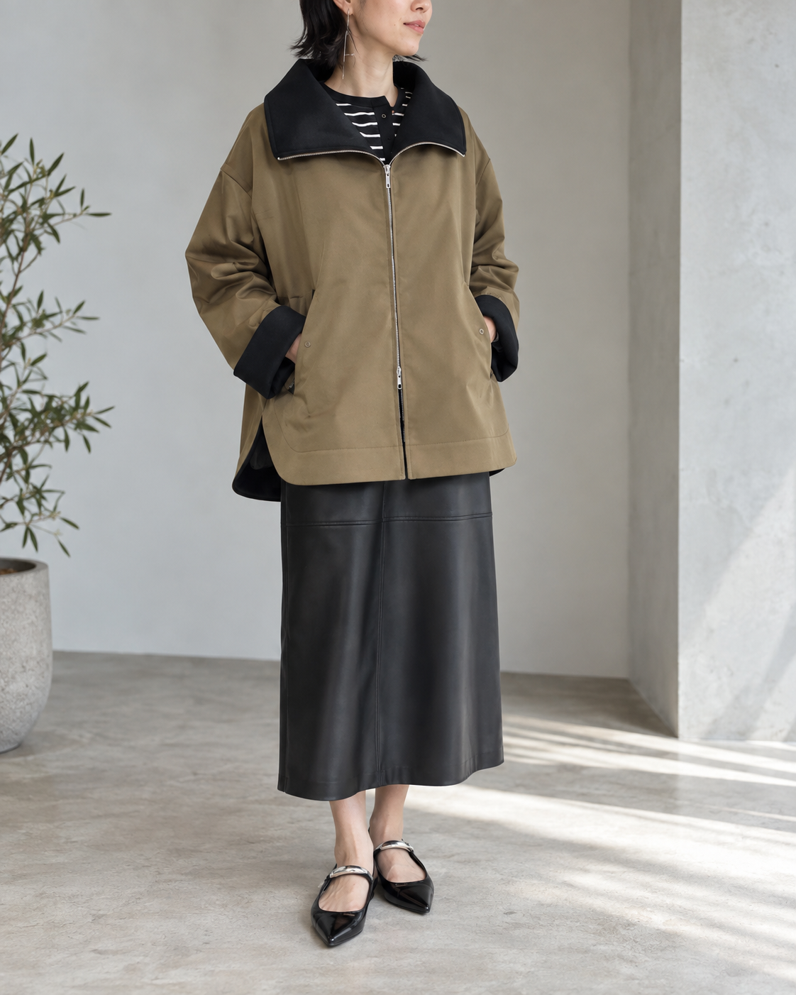 STAND BIG COLLAR BLOUSON / CHIGNON