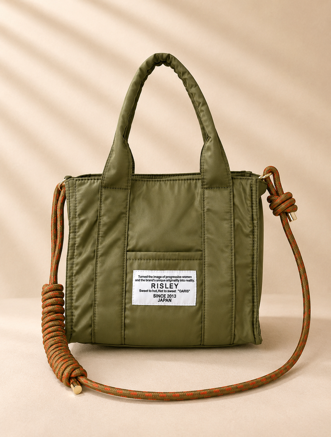 Mini frill tote bag <KHAKI> /RISLEY