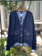 画像をギャラリービューアに読み込む, 袖リブノーカラーデニムジャケット / PASSIONE

