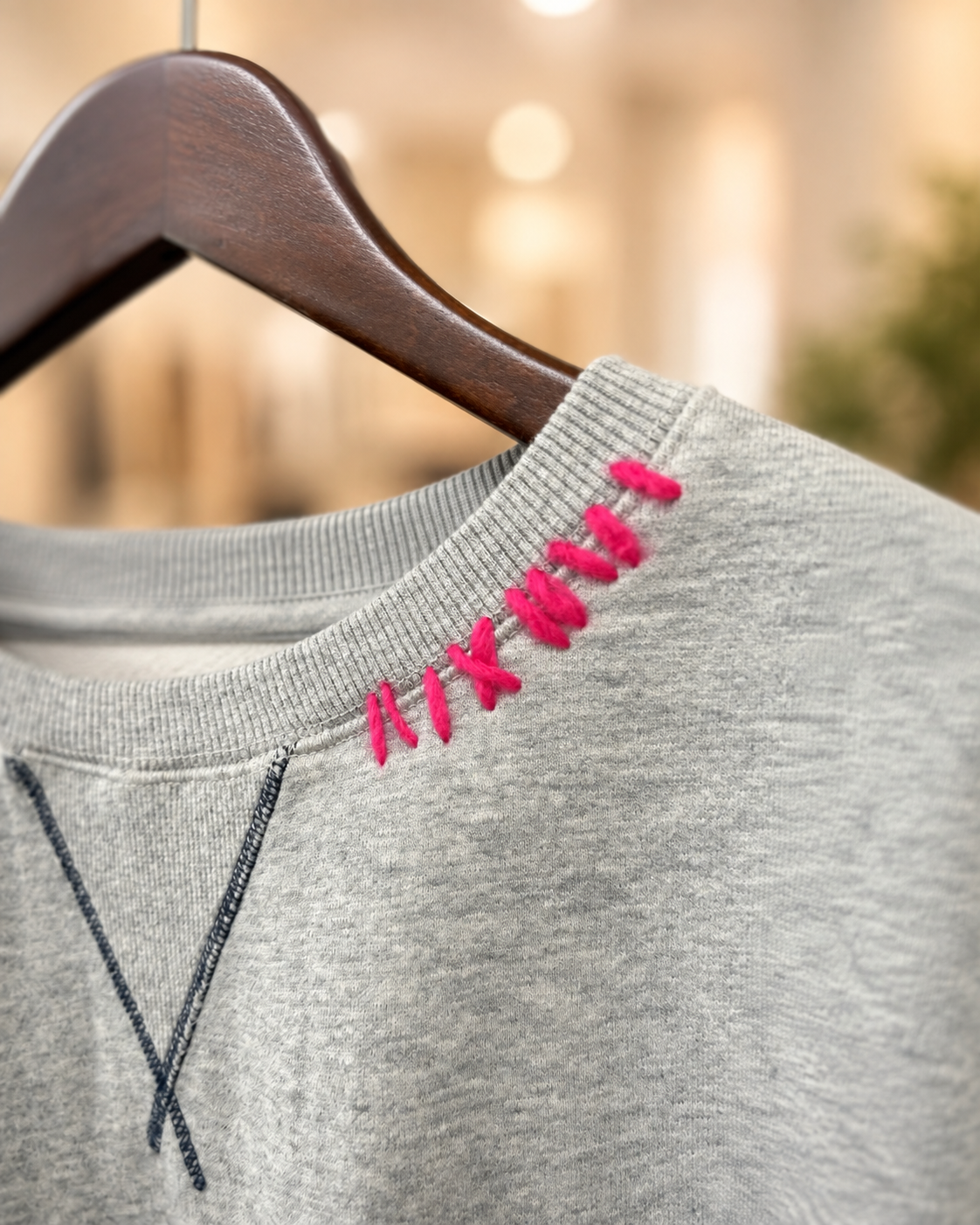 Hand-stitched sweatshirt <gray> / RISLEY