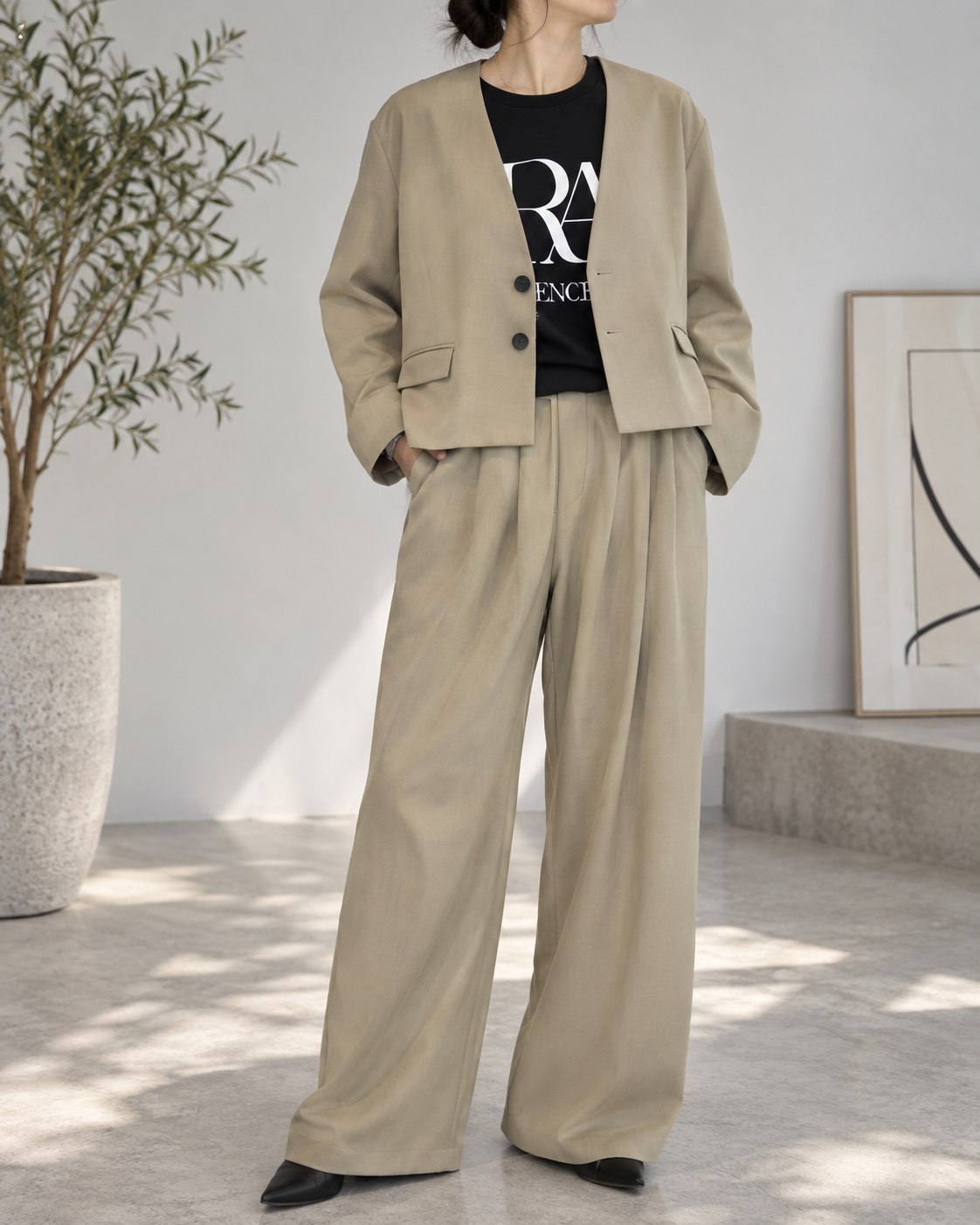 NUANCE NECK SHORT JACKET / CHIGNON