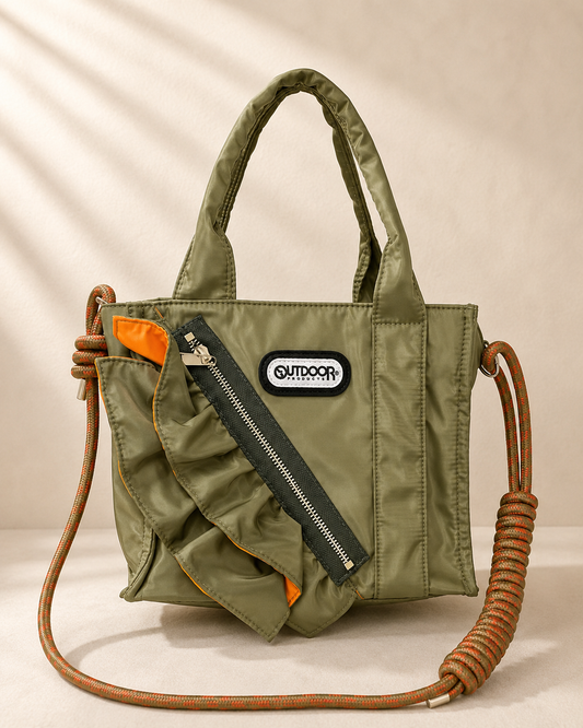 Mini frill tote bag <KHAKI> /RISLEY