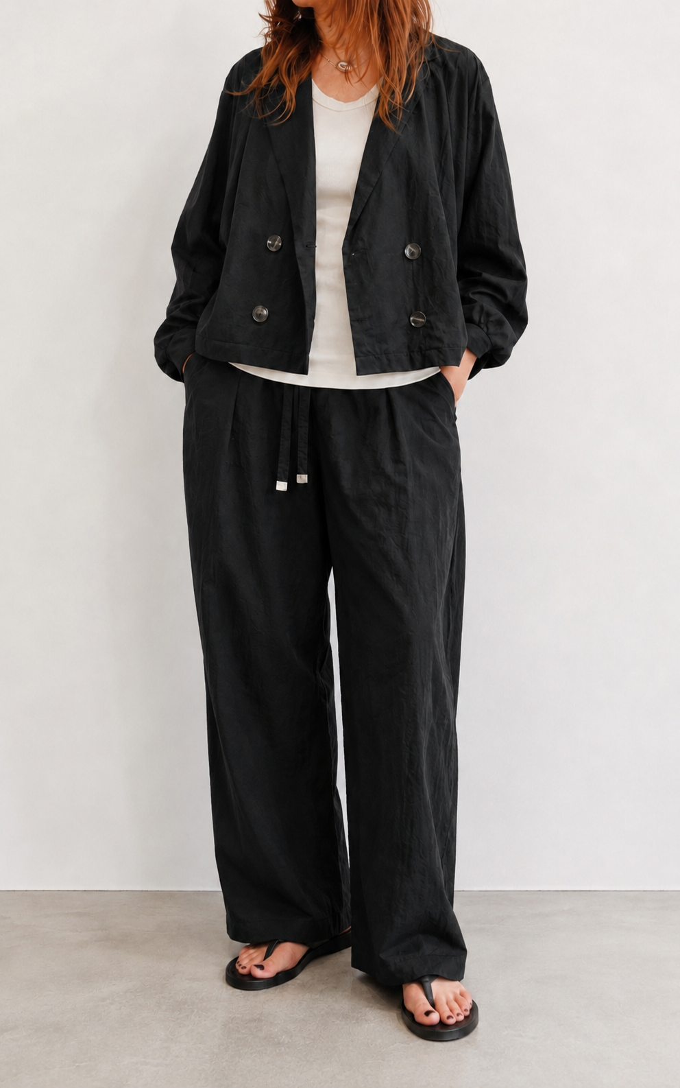 シワ加工ナイロンJKT BLK /PRIORTY