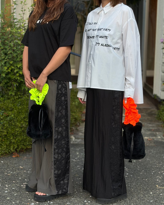 Lace paneled pants / RISLEY
